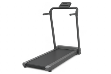 Treadmill standing on transparent background promoting fitness and exercise