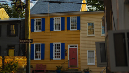 Cute historic yellow house in Annapolis, MD USA