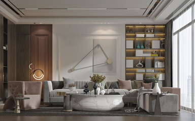 modern living room, 3d render