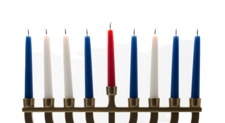 Hanukkah menorah candles blue white red jewish holiday tradition celebration religious festival light 100