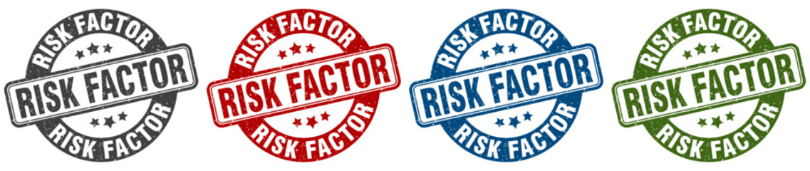risk factor stamp. risk factor round stamp set isolated on white background
