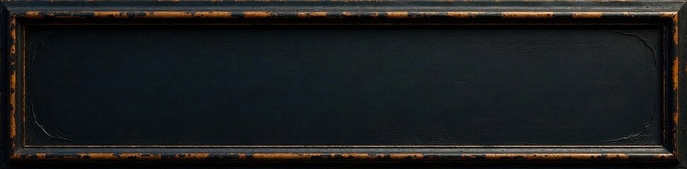 Distressed black frame, subtle gold highlights , texture, refined, art