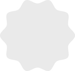 This is an image of a light gray, star-shaped burst, like a seal or a badge. There are no lines, text, or other markings on the shape itself.