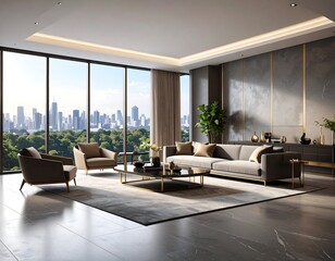 Modern living room with city view (2)
