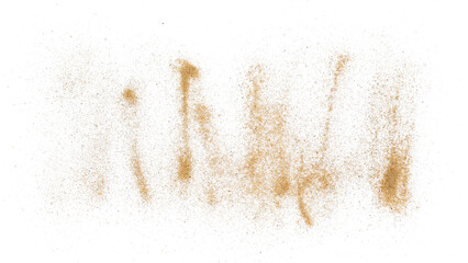 Sand flying isolated on white background and texture, clipping path