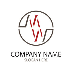 MW logo design template on white background