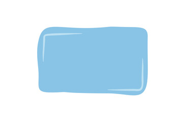 Fluid blue squiggle rectangle patch with hand drawn shape accents forms a playful sticker and blob label. Quote textbox background makes a creative template for social message or conversation art.