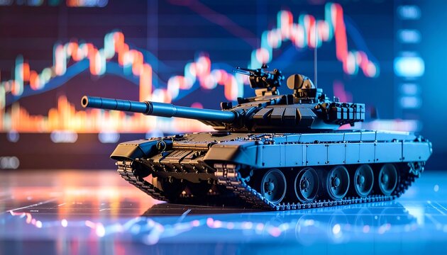 Tank with Stock Market, War, and Finance.