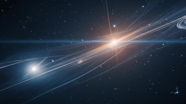 A lone interstellar rock drifts through the star field on an unusual trajectory. 4k video