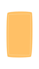 Organic rectangle badge with hand drawn outline and abstract shape. Fluid blob template in warm color creates unique quote background. Modern minimalist form for creative label or message.