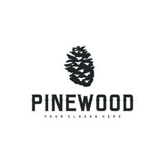 Pinecone design, modern minimalist plant concept and also vintage retro, design for brand symbol, poster, template, and business