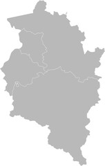 Obraz premium Vorarlberg, Austria – administrative vector map with district boundaries (LCC projection, PPT-compatible & fully editable)