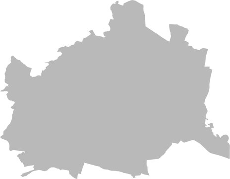 Vienna (Wien), Austria &ndash; administrative vector map with district boundaries (LCC projection, PPT-compatible & fully editable)