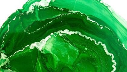 Abstract green swirling paint