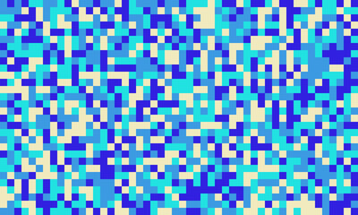 Abstract pixel art background.  Vibrant blue, teal, and beige squares create a dynamic, textured pattern. Ideal for website banners, digital art, or modern design projects.