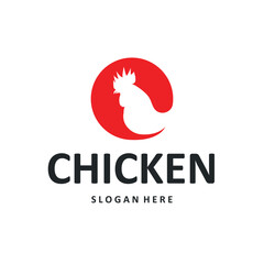 Obraz premium Simple chicken logo design with minimalist and modern concept and also vintage retro, livestock farm design, symbol illustration and brand template, poster, and business