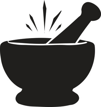 black mortar and pestle grinding clip art preview