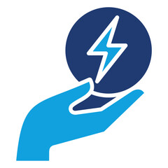Energy Efficiency Flat Blue Icon