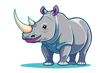 Obraz premium アフリカの野生を象徴するサイの迫力ベクターイラスト