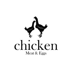 Simple chicken logo design with minimalist and modern concept and also vintage retro, livestock farm design, symbol illustration and brand template, poster, and business
