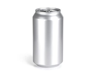 Aluminum Can Mockup with White Background.