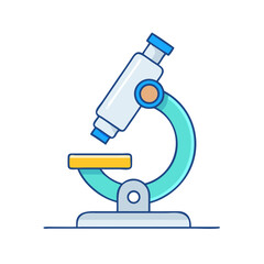A cartoon illustration of a microscope used for scientific research
