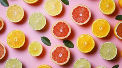 Fototapeta premium Citrus slices background lifestyle nutrition design composition inspiration fresh organic