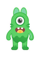 Obraz premium Green Monster Avatar with Big Eye and Tooth