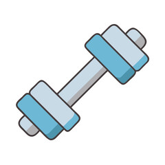 Vector illustration of a dumbbell with rounded edges and pastel colors