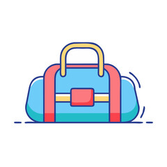Vector Illustration of a colorful duffel bag with handles and accents