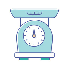 Cute Pastel Kitchen Scale Illustration for Measuring Cooking Ingredients and Baking