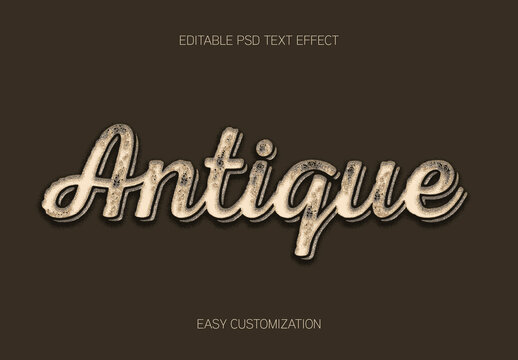 Beige Aged Font Antique Calligraphy Vintage Text Effect
