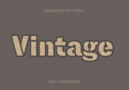 Beige Aged Font Vintage Grunge Classic Text Effect