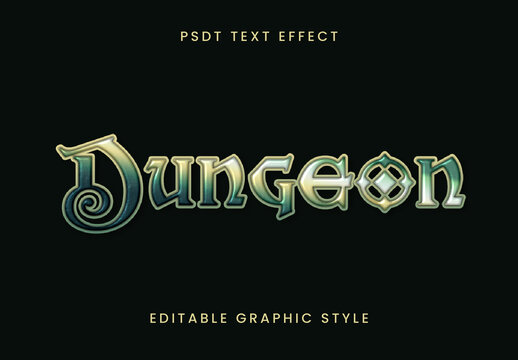 Green Gradient Embossed Font Fantasy Medieval Game Text Effect