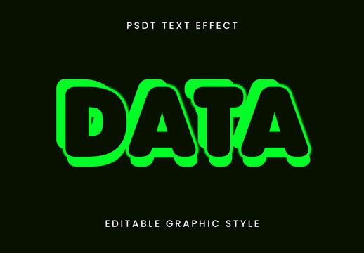 Green Neon Block Shadow Font Glow Bold Text Effect