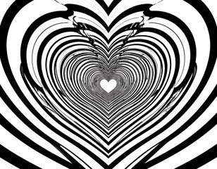 Abstract heart shape with radiating lines