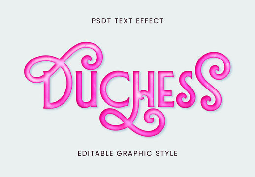 Pink Princess 3D Font Decorative Swirl Curly Glossy Text Effect
