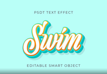 White And Orange Summer Font Script Retro 3D Text Effect