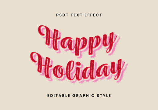 Red Christmas Font Script Holiday Brush Text Effect