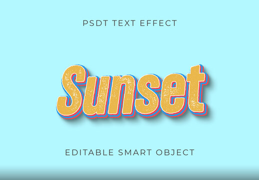 Yellow And Red Summer Font Sunset Retro Text Effect
