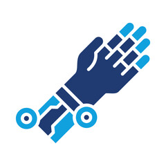 Robotic Arm Flat Blue Icon