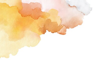 Abstract Watercolor Painting With Orange And Yellow Hues