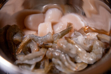 Raw Shrimp and Scallops