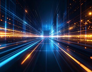 Obraz premium Digital Highway Futuristic Speed.