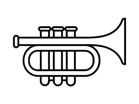 black and white trumpet musical instrument clip art preview