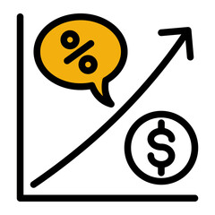 Financial Increase Expansion Progress icon from the Financial Projection icon collection (Outline Color Lineal Style) © Winaldi