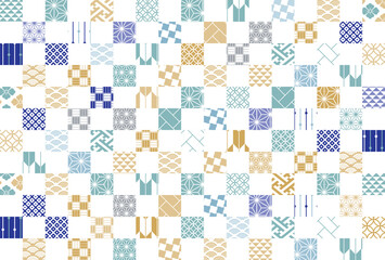 冬の季節の彩り和柄背景イラスト