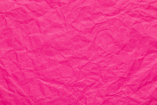 Hot pink color abstract texture of crumpled paper, empty background with wrinkles for overlay - Powered by Adobe