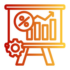 Performance Calculation Analysis Metric icon from the Financial Projection icon collection (Outline Gradient Style)
