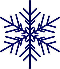 Delicate frosty snowflake vector illustration, isolated for easy use in printables, SVG cutting files, festive cards, and holiday design collections.